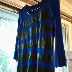 Brand New Blue and Black Cable and Gauge 3/4 sleeve shirt - Large
